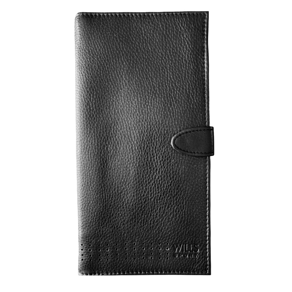 WILLS Lifestyle Black Italian Leather Travel Documents Passport Case 4.5”x 9”